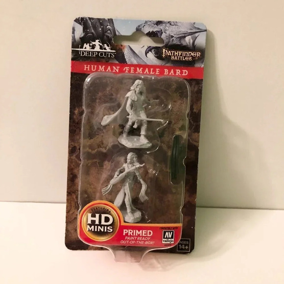 Pathfinder Battles Human Female Bard  HD Unpainted Miniatures Deep Cuts - Picture 12 of 12